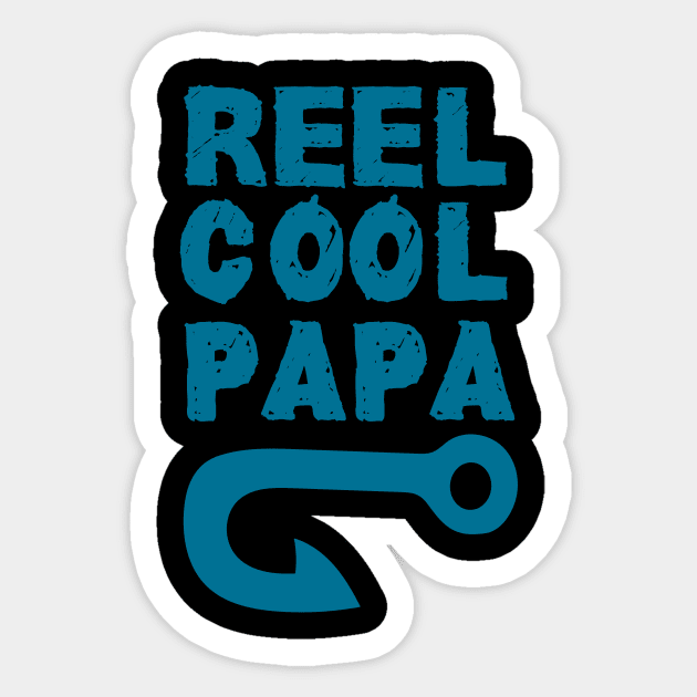 reel cool dad papa :fishing  gifts for dad and for fathers day Sticker by mezy